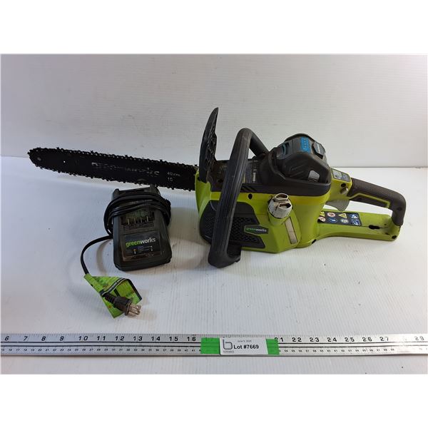 Green Works Electric Cordless Chainsaw - Tested - CANNOT SHIP