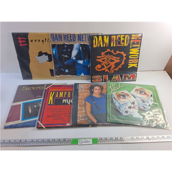 Various Vinyl Records - Dr Hook, Dan Reed and Danny Peck