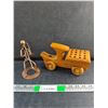 Image 1 : Wooden Toy Truck and Brass Musician Decor