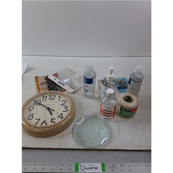 Hand Sanitizer, Wall Clock, Misc Items - CANNOT SHIP