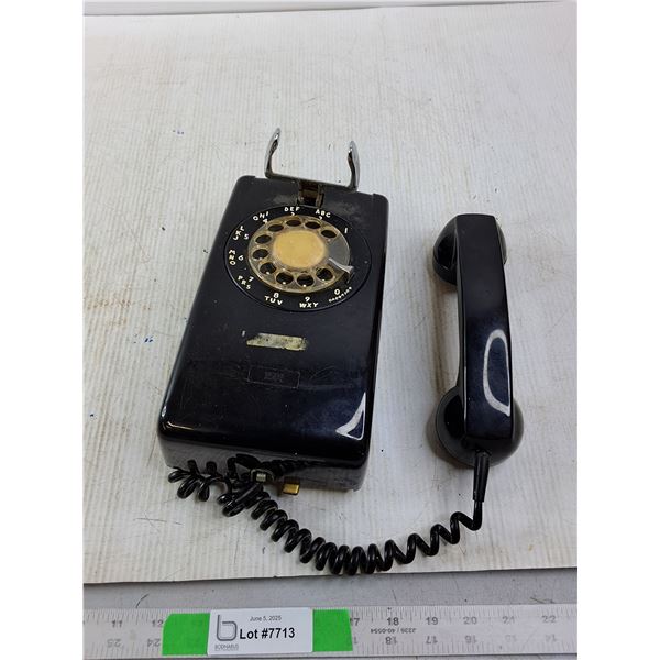 Black Rotary Wall Phone