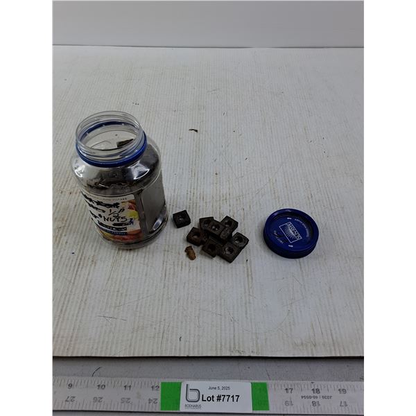 Jar of 1/2" Square Nuts