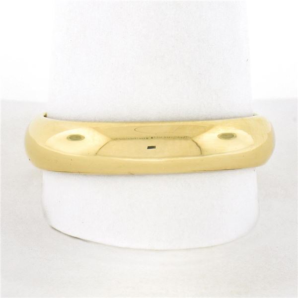 Unisex Classy 14K Yellow Gold 3.5mm Plain Domed Polished Stack Wedding Band Ring