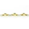 Image 7 : Vintage 18K & 14K TT Gold Round Bezel Sapphire & Baguette Diamond Link Bracelet