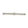 Image 1 : Antique Krementz Edwardian Platinum Top 14k Gold Diamond Etched Bar Pin Brooch