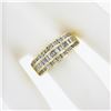 Image 3 : 14k Yellow Gold 1.39 ctw Channel Set Round & Baguette Cut Diamond Wavy Band Ring