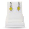 Image 1 : 4.29 ctw Yellow Sapphire and 0.70 ctw Diamond Platinum Earrings
