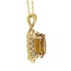 Image 5 : Estate 14K Yellow Gold Oval Citrine & 0.10 ctw Diamond Pendant & Adjustable Chai
