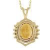 Image 6 : Estate 14K Yellow Gold Oval Citrine & 0.10 ctw Diamond Pendant & Adjustable Chai