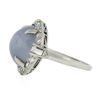 Image 7 : Antique Platinum GIA Ceylon NO HEAT Cabochon Blue Star Sapphire & Diamond Ring