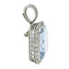Image 8 : Platinum 38.9 ctw GIA Cushion Cut Aquamarine Diamond Pin Brooch Enhancer Pendant