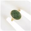 Image 5 : 10K Gold Milgrain Bezel Set Oval Cabochon Jade Polished Simple Solitaire Ring