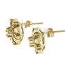 Image 4 : 14k Yellow Gold 0.50 ctw Round Brilliant Diamond Polished Flower Stud Earrings