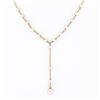 Image 4 : 14K Yellow Gold 3.7-6.3mm Cultured Pearl Dangle Drop Adjustable Chain Necklace