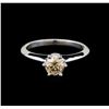 Image 2 : 14KT White Gold 0.70 ctw Round Cut Fancy Brown Diamond Solitaire Ring