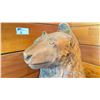 Image 2 : WOOD CARVED GRIZZLY BEAR HOLDING SALMON APPROX 5 FT H X 2.5 FT W