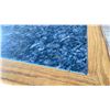 Image 3 : OAK AND POLISHED GRANITE TABLE  TOP ON BLACK METAL PEDESTAL APPROX 29"H X 28"L X24" W