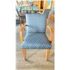 Image 2 : OAK AND UPHOLSTERED FABRIC CUSHIONED ARM CHAIR