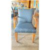 Image 2 : OAK AND UPHOLSTERED FABRIC CUSHIONED ARM CHAIR