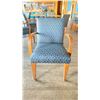 Image 2 : OAK AND UPHOLSTERED FABRIC CUSHIONED ARM CHAIR
