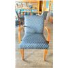 Image 2 : OAK AND UPHOLSTERED FABRIC CUSHIONED ARM CHAIR