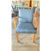 Image 2 : OAK AND UPHOLSTERED FABRIC CUSHIONED ARM CHAIR