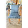 Image 2 : OAK AND UPHOLSTERED FABRIC CUSHIONED ARM CHAIR