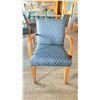 Image 2 : OAK AND UPHOLSTERED FABRIC CUSHIONED ARM CHAIR