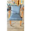 Image 2 : OAK AND UPHOLSTERED FABRIC CUSHIONED ARM CHAIR