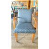 Image 2 : OAK AND UPHOLSTERED FABRIC CUSHIONED ARM CHAIR