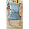 Image 2 : OAK AND UPHOLSTERED FABRIC CUSHIONED ARM CHAIR