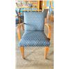 Image 2 : OAK AND UPHOLSTERED FABRIC CUSHIONED ARM CHAIR