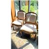 Image 1 : SET OF 2 HIGH END FABRIC WOOD CARVED ARMCHAIRS