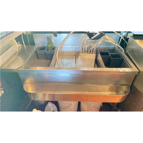 STAINLESS STEEL BAR SINK (ICE BIN) WITH DRAIN APPROX 55" L X 24" W X 40" H