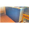 Image 1 : BLACK MKE 3 DOOR BAR COOLER WITH LIGHT WOOD TABLE TOP WITH METAL RACKING INSIDE