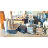 Image 4 : GROUP OF BAR TOOL ITEMS  STAINLESS SHAKERS CUPS, MIXING JUGS, MATS, ICE SCOPES AND MORE