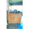 Image 2 : 2 DOOR 2 DRAWER OAK STANDUP HOSTESS STATION AND MENU BOX