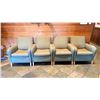 Image 4 : GROUP OF WAITING ROOM FURNITURE INCLUDES: SM WOOD TABLE, TWO CUSHION FABRIC, BENCHES