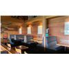 Image 3 : ROW OF MOUNTED RESTAURANT BOOTHS SEATING  VARIOUS SIZES OF  BENCHES AND TABLES