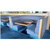 Image 2 : ROW OF MOUNTED HALF MOON RESTAURANT  BOOTH SEATING    BENCHES AND TABLES