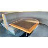 Image 3 : ROW OF MOUNTED HALF MOON RESTAURANT  BOOTH SEATING    BENCHES AND TABLES