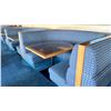 Image 4 : ROW OF MOUNTED HALF MOON RESTAURANT  BOOTH SEATING    BENCHES AND TABLES