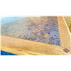 Image 3 : OAK TWO TONE TABLE WITH BLACK METAL PEDESTALS APPROX 28" L X 24" W X 29 " H