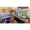 Image 1 : CONTENTS OF SERVER STATION / GLASSWARE, CERAMIC PLATES CUPS AND MORE