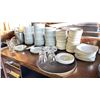 Image 3 : CONTENTS OF SERVER STATION / GLASSWARE, CERAMIC PLATES CUPS AND MORE