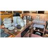 Image 1 : CONTENTS OF SERVER STATION / GLASSWARE, CERAMIC PLATES CUPS AND MORE