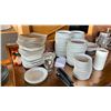 Image 3 : CONTENTS OF SERVER STATION / GLASSWARE, CERAMIC PLATES CUPS AND MORE
