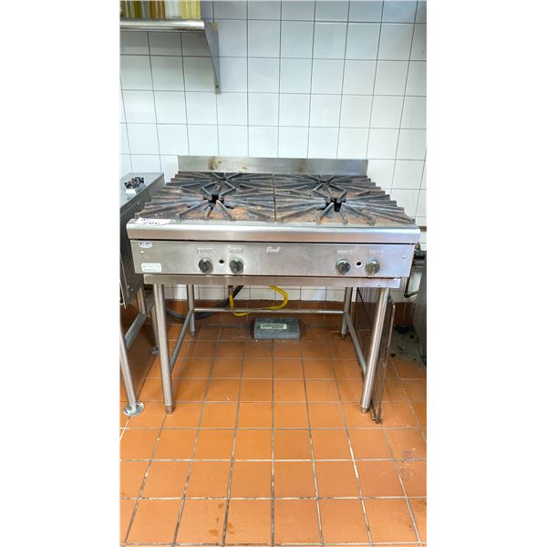 QUEST STAINLESS STEEL  STAND UP STAND ALONE 4 TOP GAS BURNER APPROX. 40" H X 31" L X 36" W
