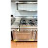 Image 1 : QUEST STAINLESS STEEL GAS 4 TOP  BURNER STOVE WITH  GAS OVEN AND SIDE FLAT TOP COOK AREA