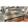 Image 3 : STAINLESS STEEL 7 DRAWER 2 DOOR COOLER PREP TABLE WITH METAL SHELVING ABOVE AND GLO RAY FOOD WARMER
